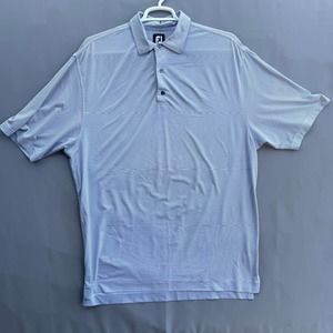 Foot Joy XL Men's Polo Golf Shirt White With Black Pin Stripe